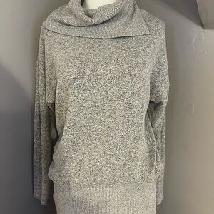 White House Black Market Heathered Gray Cowl Neck Sweater